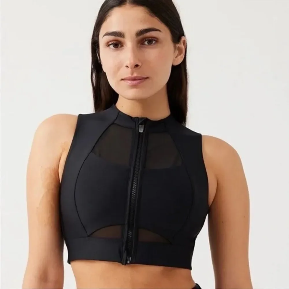 Outdoor Voices STW Zip Front Bra Black S